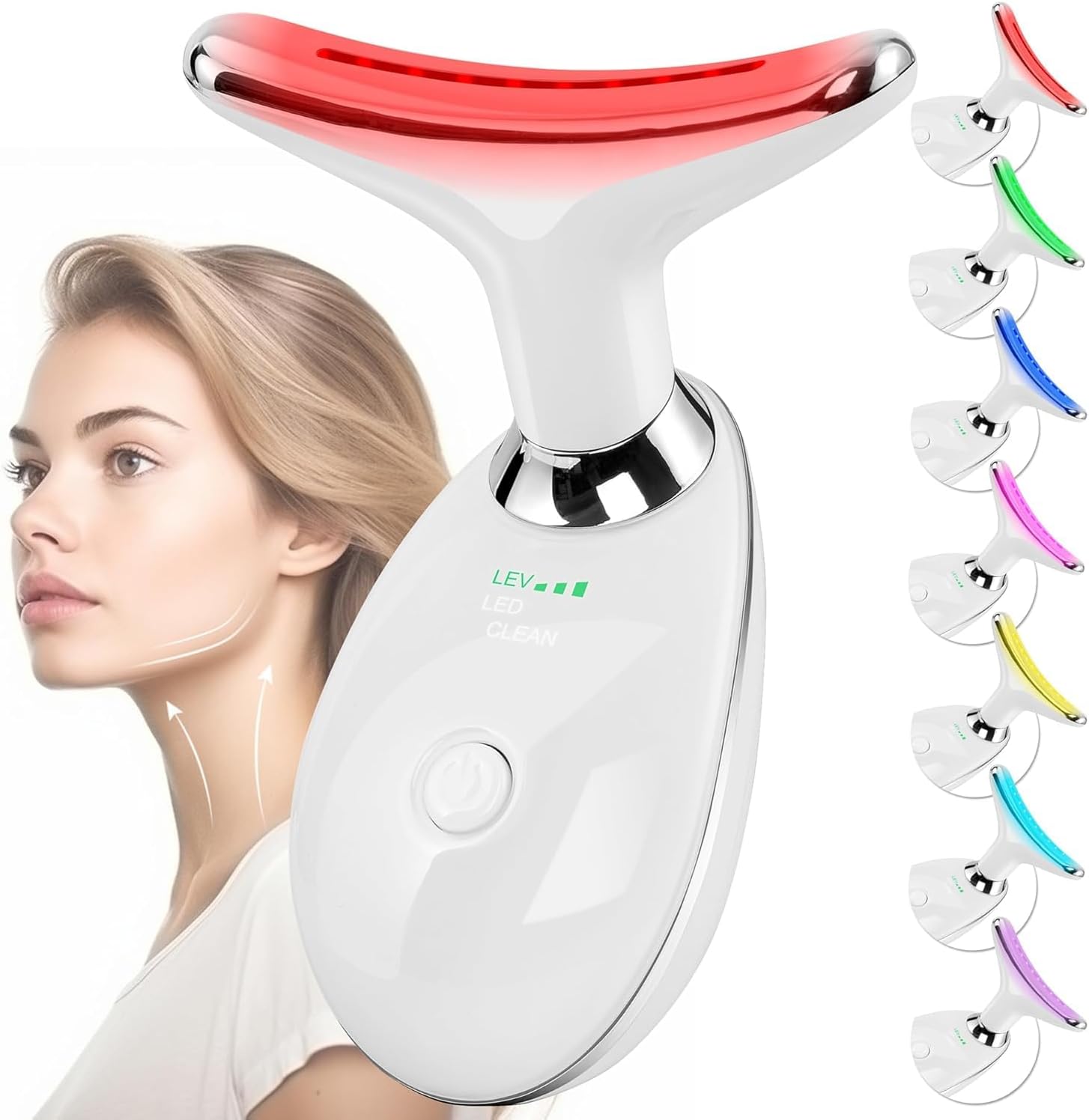 The DePuff 7-in-1 Face Massager in use